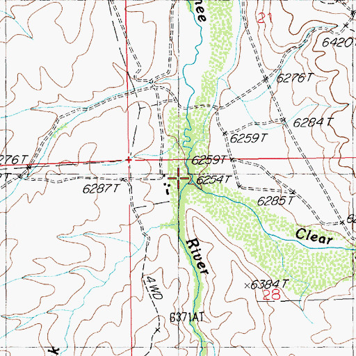 Topographic Map of Clear Creek, NV