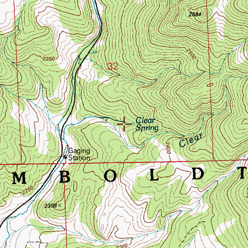 Topographic Map of Clear Spring, NV