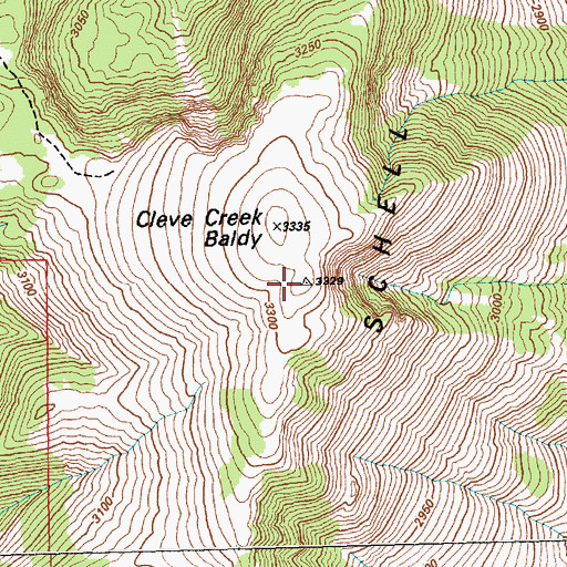 Topographic Map of Cleve Creek Baldy, NV