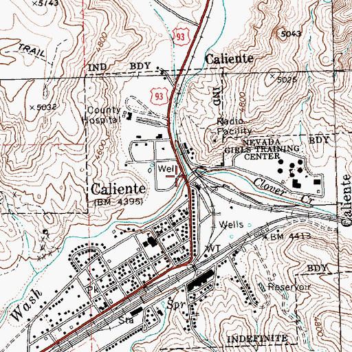 Topographic Map of Clover Creek, NV