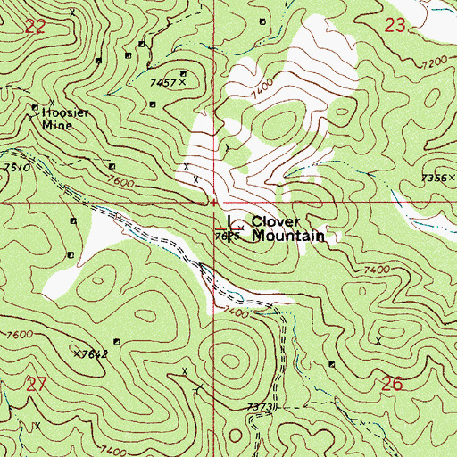Topographic Map of Clover Mountain, NV