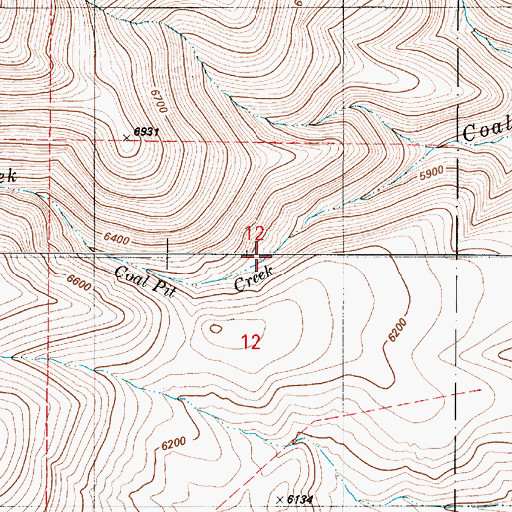 Topographic Map of Coal Pit Creek, NV