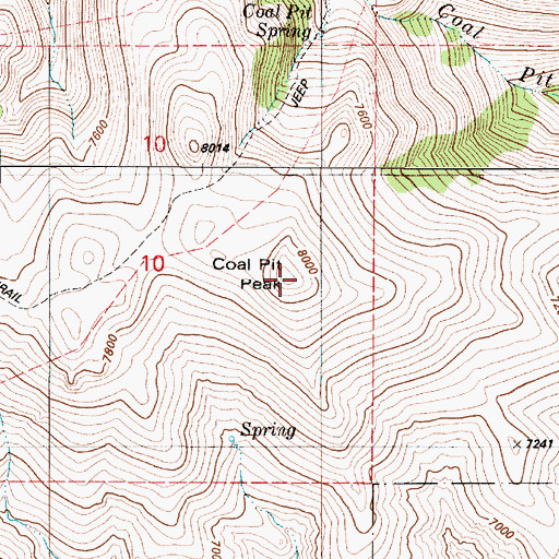Topographic Map of Coal Pit Peak, NV