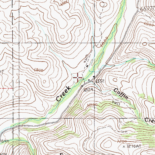 Topographic Map of Coffin Creek, NV