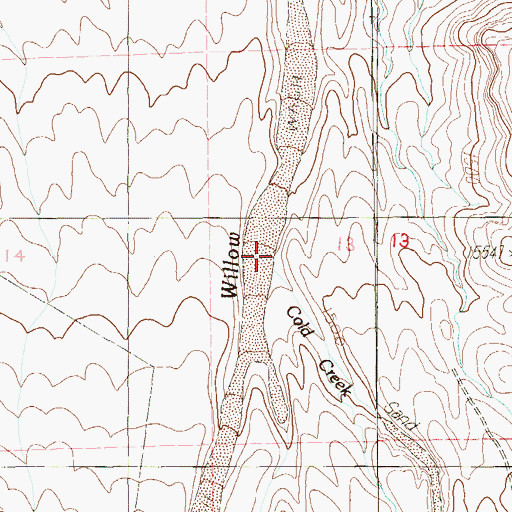 Topographic Map of Cold Creek, NV