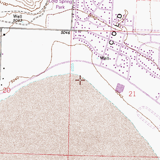 Topographic Map of Cold Spring Valley, NV