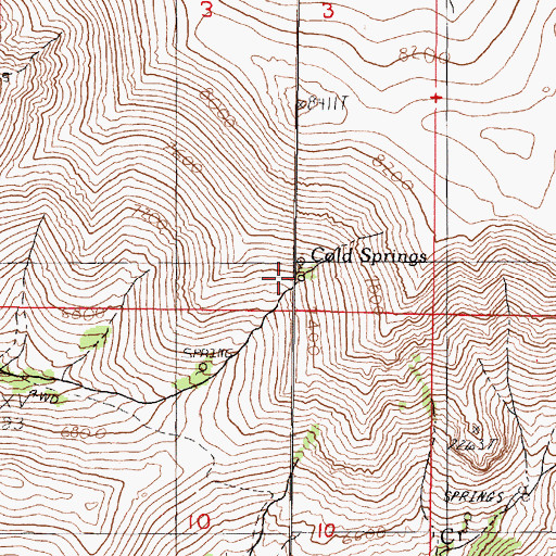 Topographic Map of Cold Springs, NV