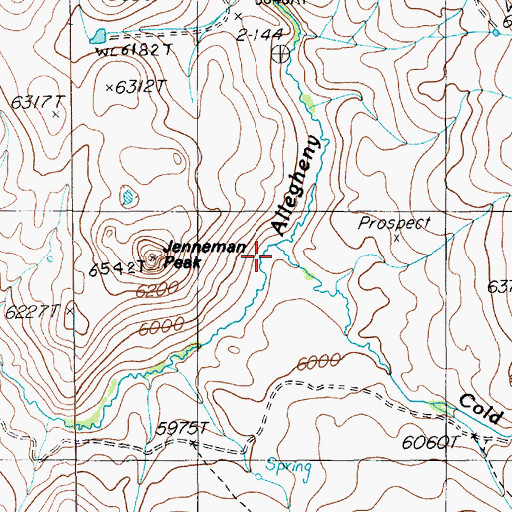 Topographic Map of Cold Springs Creek, NV