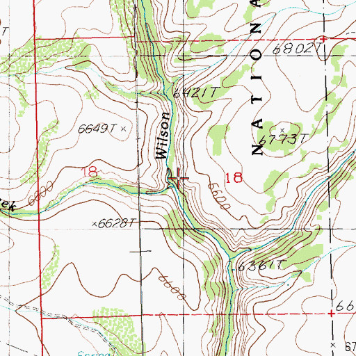 Topographic Map of Cold Springs Creek, NV
