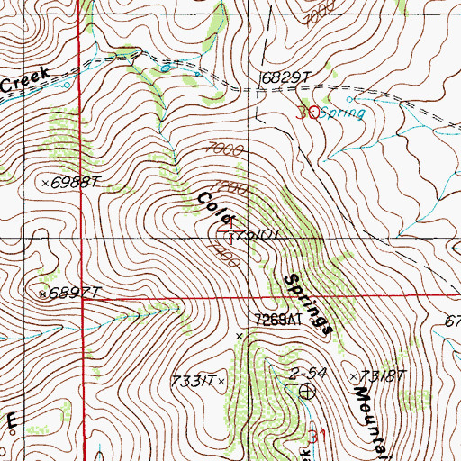 Topographic Map of Cold Springs Mountain, NV
