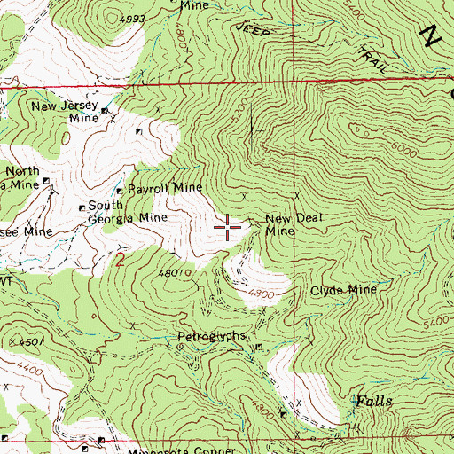 Topographic Map of New Deal Mine, AZ