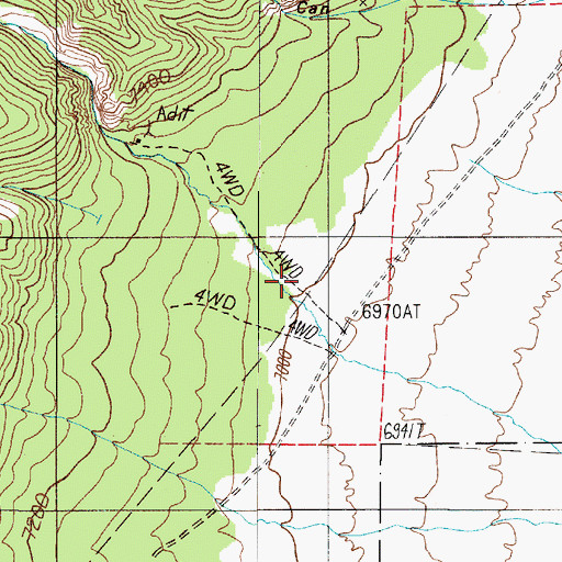 Topographic Map of Cole Canyon, NV