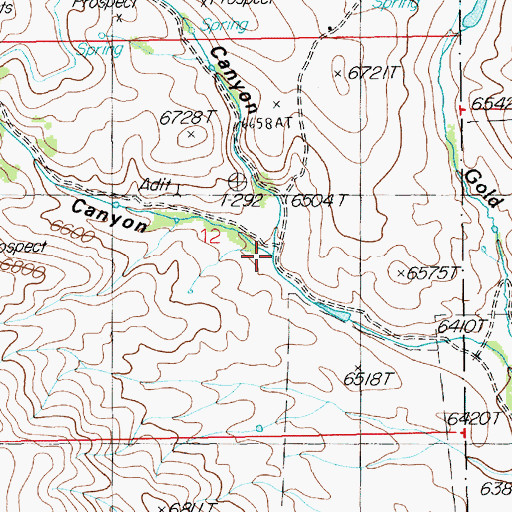 Topographic Map of Coleman Canyon, NV