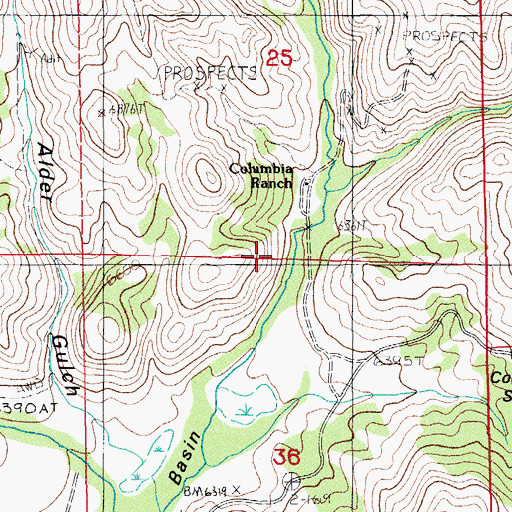 Topographic Map of Columbia Ranch, NV