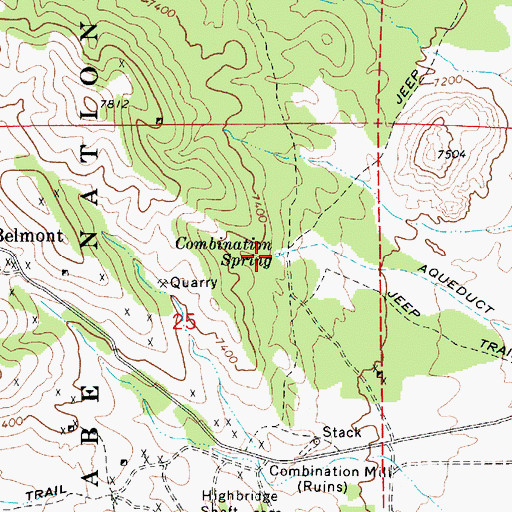 Topographic Map of Combination Spring, NV