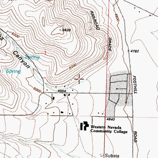 Topographic Map of Combs Canyon, NV