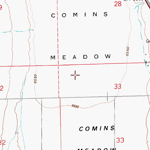 Topographic Map of Comins Meadow, NV
