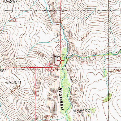 Topographic Map of Coon Creek, NV