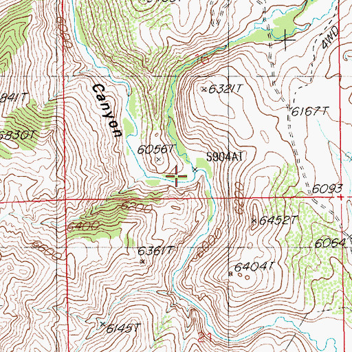 Topographic Map of Copper Creek, NV