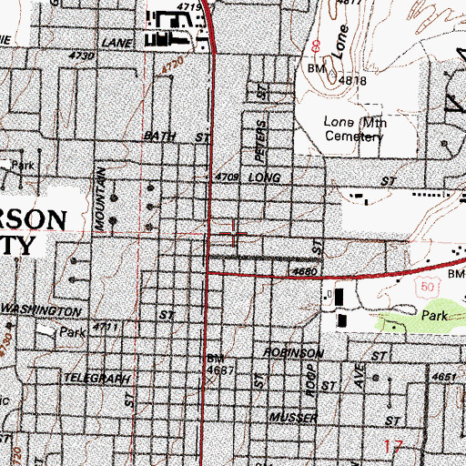 Topographic Map of Pioneer High School, NV