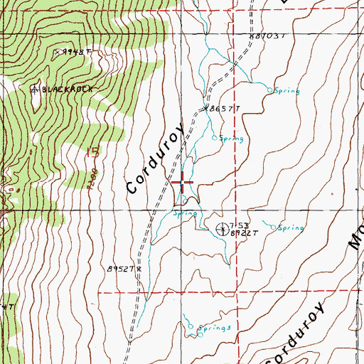 Topographic Map of Corduroy Basin, NV