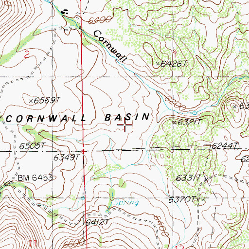 Topographic Map of Cornwall Basin, NV