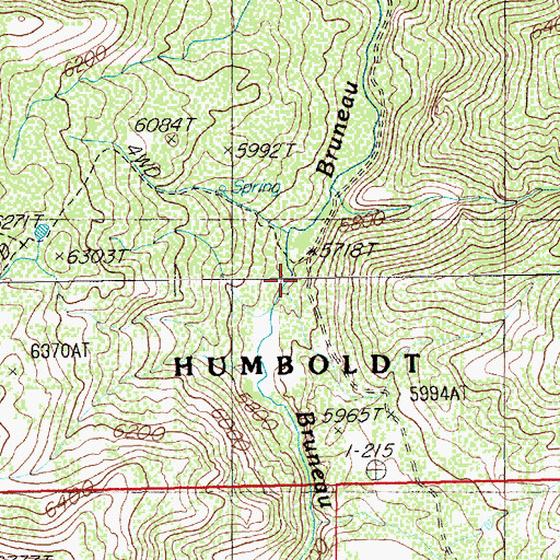 Topographic Map of Cornwall Creek, NV