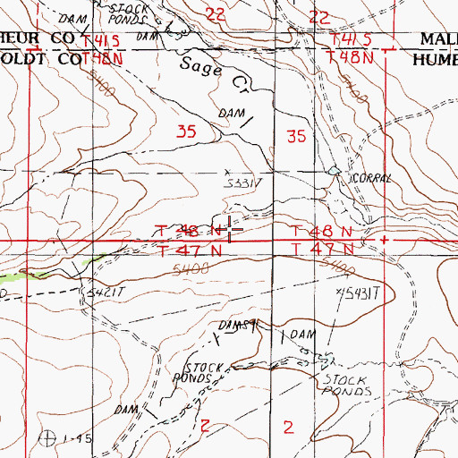 Topographic Map of Corral Canyon, NV