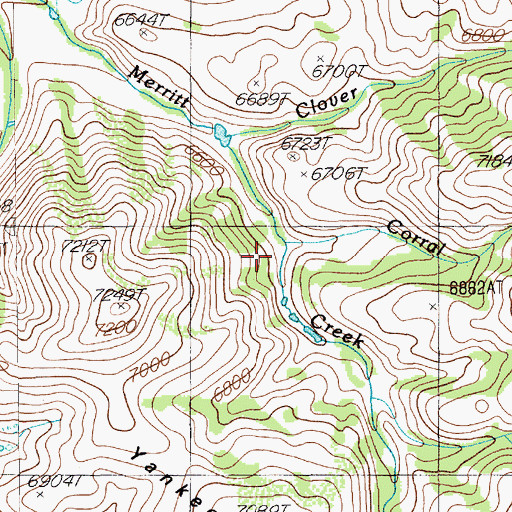 Topographic Map of Corral Creek, NV