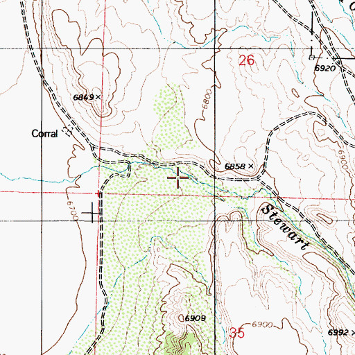 Topographic Map of Corral Wash, NV