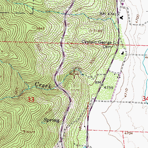 Topographic Map of Corsser Creek, NV