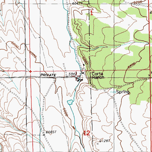 Topographic Map of Corta Ranch, NV