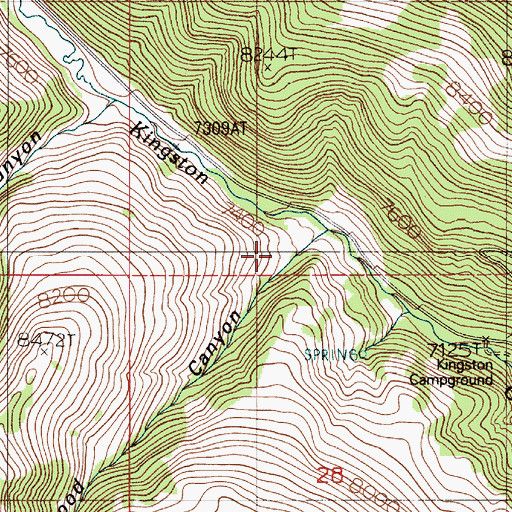 Topographic Map of Cottonwood Canyon, NV
