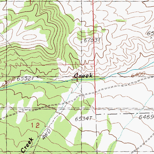 Topographic Map of Cottonwood Creek, NV