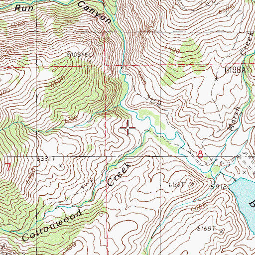 Topographic Map of Cottonwood Creek, NV