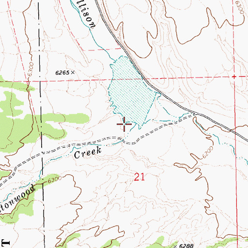 Topographic Map of Cottonwood Creek, NV