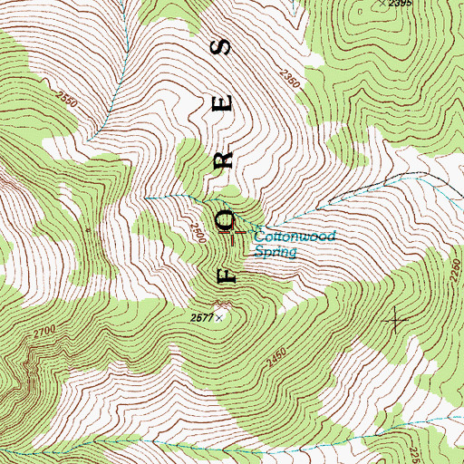 Topographic Map of Cottonwood Spring, NV