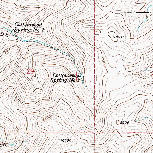 Topographic Map of Cottonwood Spring Number Two, NV