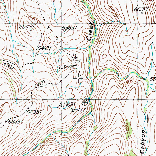 Topographic Map of Cow Canyon, NV