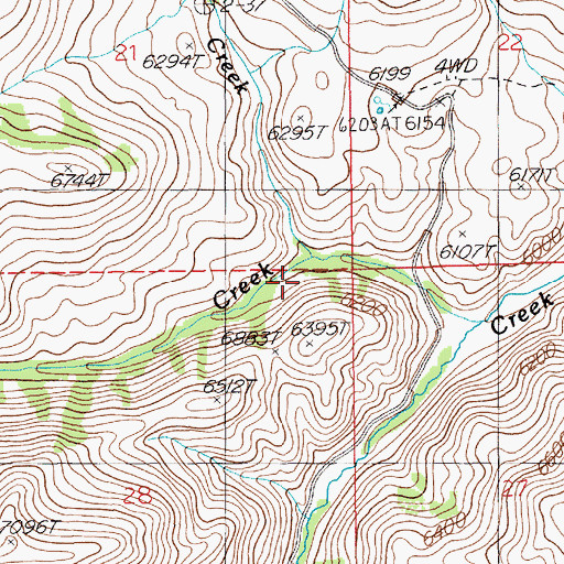 Topographic Map of Cowan Creek, NV