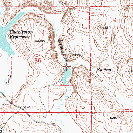 Topographic Map of Coyote Creek, NV