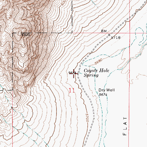 Topographic Map of Coyote Hole Spring, NV