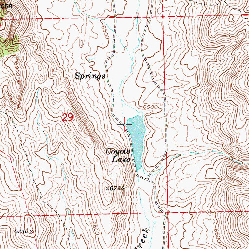 Topographic Map of Coyote Lake, NV