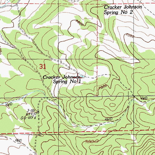 Topographic Map of Cracker Johnson Spring Number One, NV