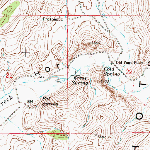 Topographic Map of Cress Spring, NV
