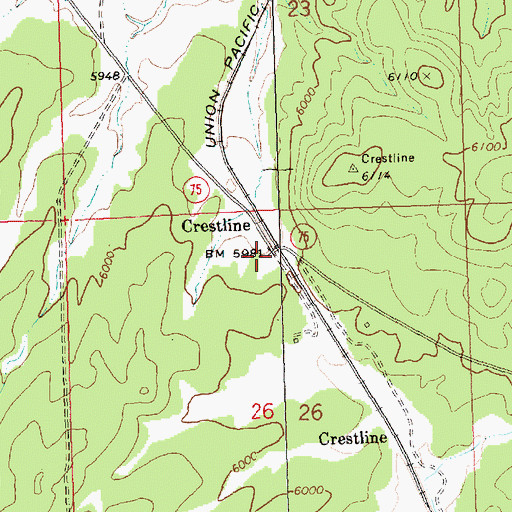 Topographic Map of Crestline, NV