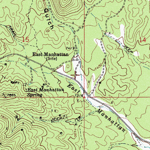 Topographic Map of Crone Gulch, NV