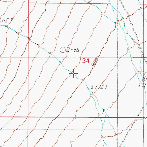 Topographic Map of Crooked Canyon, NV