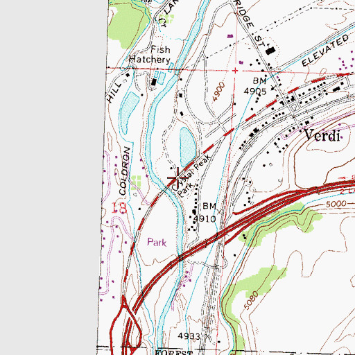 Topographic Map of Crystal Peak Park, NV