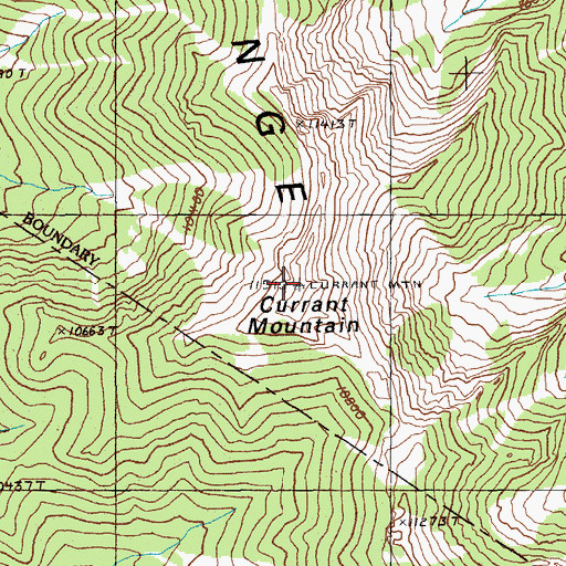 Topographic Map of Currant Mountain, NV